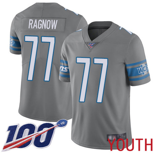 Detroit Lions Limited Steel Youth Frank Ragnow Jersey NFL Football 77 100th Season Rush Vapor Untouchable